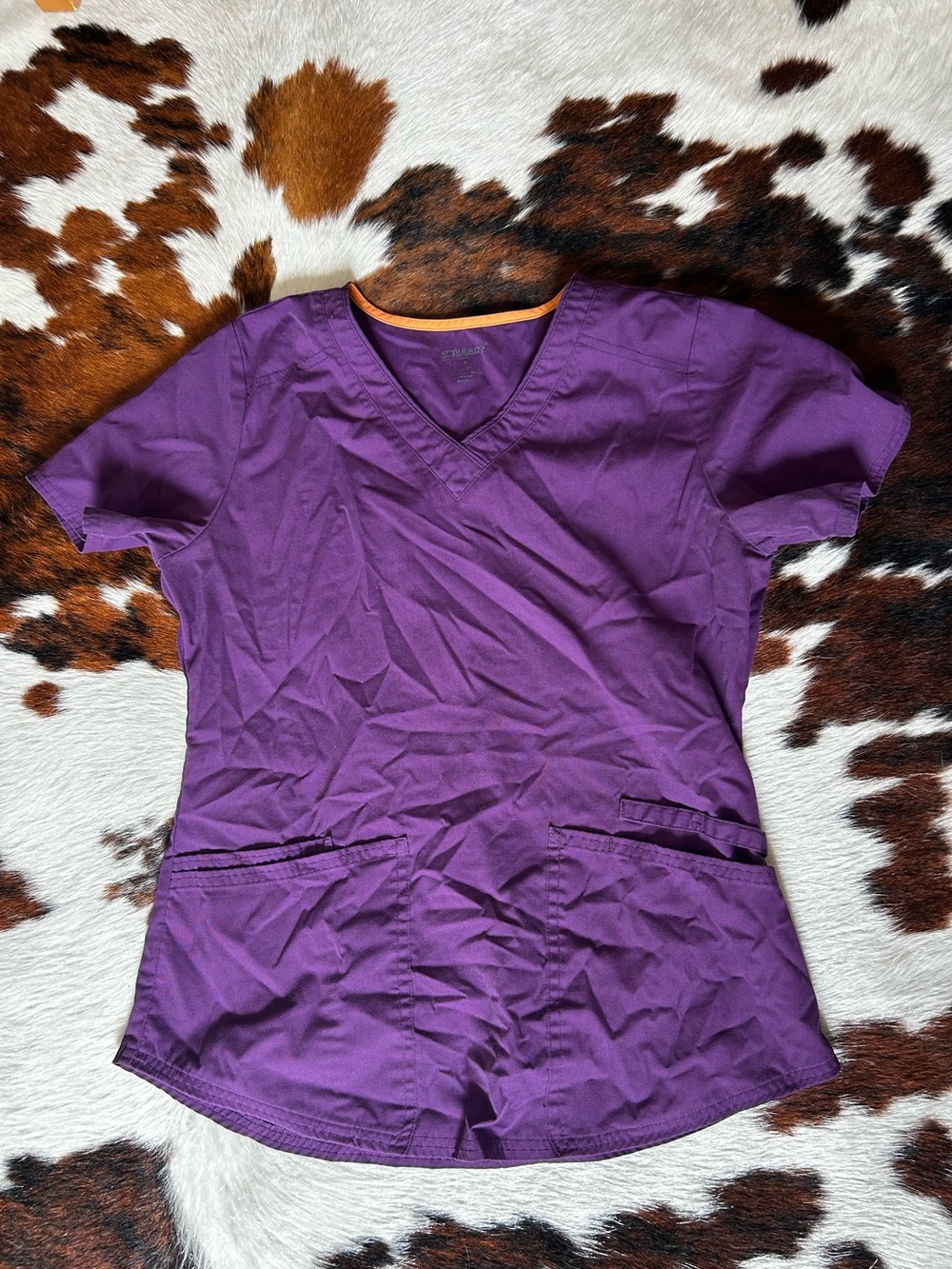 Scrubstar Purple V-Neck Short Sleeve Scrub Top